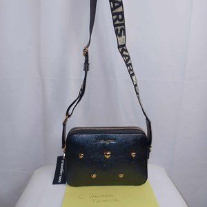 Karl Lagerfeld Gold Heart Crossbody Bag